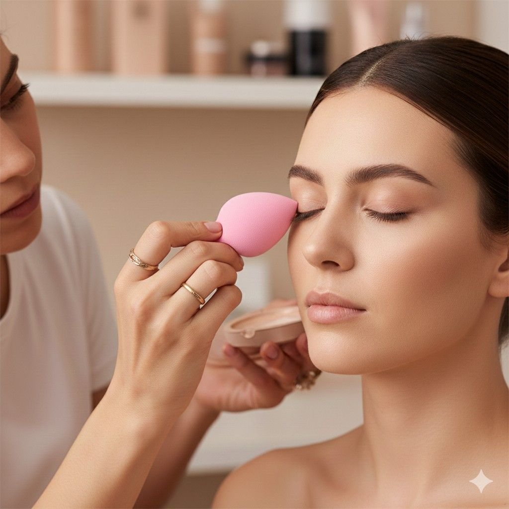 How do professionals avoid makeup creasing?